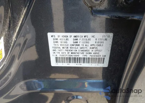 2016 Acura Ilx 2.4L/Acurawatch Plus Package z USA, uszkodzony, nr VIN 19UDE2F33GA016649